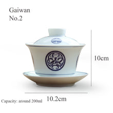 Load image into Gallery viewer, Hand Painted White Porcelain &quot;Gai Wan&quot;, &quot;Pitcher&quot;, &quot;Strainer&quot;, and &quot;Cup&quot;, Teawares.