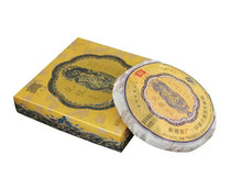 Load image into Gallery viewer, 2010 DaYi "Long Zhu" (Dragon Pillar) Cake 357g Puerh Shou Cha Ripe Tea - King Tea Mall