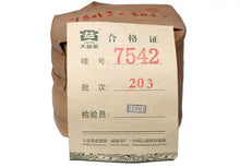 Load image into Gallery viewer, 2012 DaYi 7542 Cake 357g Puerh Sheng Cha Raw Tea (Batch 203) - photo 3