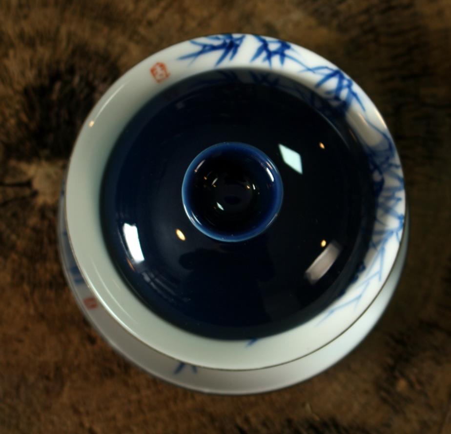 Ocean Blue Glaze Ceramic Gaiwan 200cc, 2 Patterns