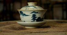 Load image into Gallery viewer, Antique Coarse Pottery Porcelain &quot;GaiWan&quot; 175cc, 2 Patterns&#39; Scenery Painting.