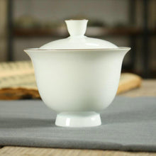 Cargar imagen en el visor de la galería, Milk White Glaze Porcelain &quot;GaiWan&quot; 160cc, 4 Kinds of matching Tea Cups