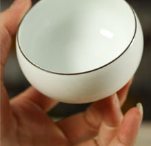 Cargar imagen en el visor de la galería, Milk White Glaze Porcelain &quot;GaiWan&quot; 160cc, 4 Kinds of matching Tea Cups