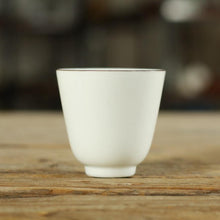 Laden Sie das Bild in den Galerie-Viewer, Milk White Glaze Porcelain, Tea Cup, 4 Variations, 30cc-110cc
