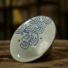 Load image into Gallery viewer, Antique Coarse Pottery Porcelain, Tea Cup, 2 Variations, 60cc, &quot;Leaf&quot; / &quot;Wave&quot;
