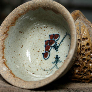 Rustic  Porcelain Tea Cup, 40cc, "Lotus"