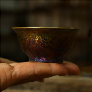 Colorful Glaze Small Firewood Kiln Porcelain, Tea Cup, 3 Variations, 50-90cc,