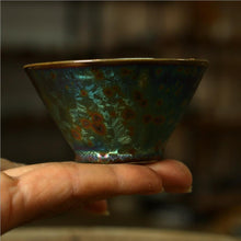 Laden Sie das Bild in den Galerie-Viewer, Colorful Glaze Small Firewood Kiln Porcelain, Tea Cup, 3 Variations, 50-90cc,