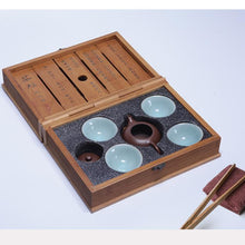 Charger l&#39;image dans la galerie, Portable Travelling Tea Sets with Bamboo Box, 2 Variations.