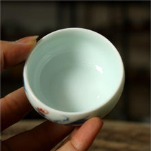 Load image into Gallery viewer, Celadon Porcelain, &quot;Rooster&quot; Tea Cup, 50cc