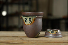 Load image into Gallery viewer, Fancy Rust Glaze Porcelain, Pitcher, Tea Strainer.