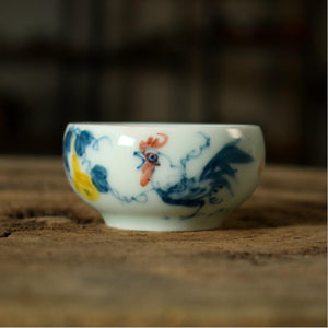 Celadon Porcelain, "Rooster" Tea Cup, 50cc