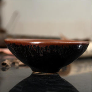 Tenmoku Fancy Rust Glaze Porcelain, Tea Cup, 60cc