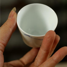 Carica l&#39;immagine nel visualizzatore di Gallery, Blue &amp; White Porcelain, Tea Cup, 2 Variations, 70ml*4pcs, &quot;Pine&quot;/ &quot;Bamboo&quot;