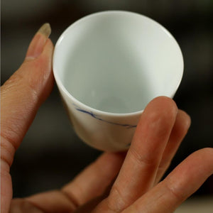 Blue & White Porcelain, Tea Cup, 2 Variations, 70ml*4pcs, "Pine"/ "Bamboo"