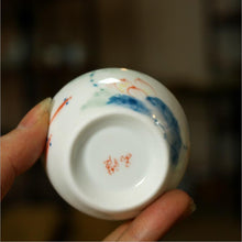 將圖片載入圖庫檢視器 Blue and White Porcelain with Colorful Painting, Tea Cup, 50cc