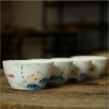 Cargar imagen en el visor de la galería, Blue and White Porcelain with Colorful Painting, Tea Cup, 50cc