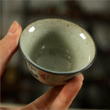 Carica l&#39;immagine nel visualizzatore di Gallery, Rustic  Porcelain &quot;Tea Cup&quot; 70cc, Caligraphy Painting.