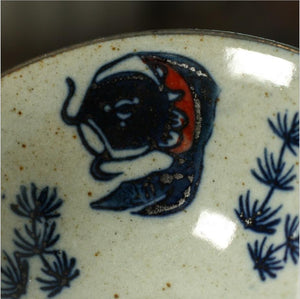 Rustic  Blue and White Porcelain, 150cc Gaiwan, Tea Cup