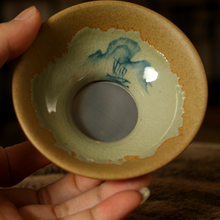將圖片載入圖庫檢視器 Rustic  Pottery Porcelain &quot;Cha Lou&quot; Strainer with Traditional Patterns