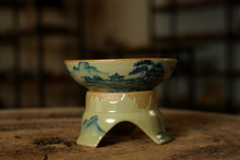 將圖片載入圖庫檢視器 Rustic  Pottery Porcelain &quot;Cha Lou&quot; Strainer with Traditional Patterns