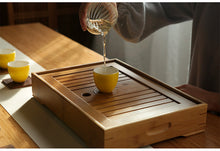 Cargar imagen en el visor de la galería, Bamboo Tea Tray / Saucer / Board with Water Tank 3 Variations - King Tea Mall