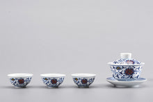 Carica l&#39;immagine nel visualizzatore di Gallery, Gaiwan &quot;Qing Hua Ci&quot; (Blue and White Porcelain) Twining Lotus Pattern - King Tea Mall
