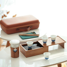 Cargar imagen en el visor de la galería, Portable Traveling Tea Sets, Porcelain &amp; Bamboo &amp; Glass, 5 Variations