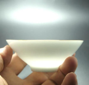Tea Cup, Wide Mouth, White Porcelain, Golden Edge - King Tea Mall