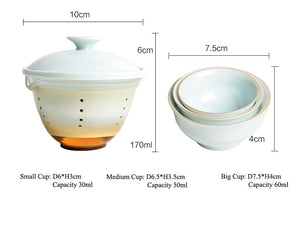 Portable Travel Porcelain Gongfu Tea Set - King Tea Mall