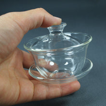 Cargar imagen en el visor de la galería, Glass Teaware Gaiwan with Capacity of 80ml, 120ml for China Gongfu Tea Teapot - King Tea Mall
