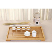 Cargar imagen en el visor de la galería, Bamboo Tea Tray Saucer Teaboard with Drainage Trench 3 kinds of sizes - King Tea Mall