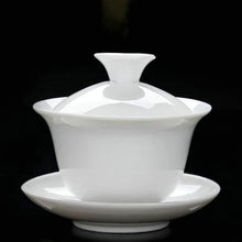 Cargar imagen en el visor de la galería, White Porcelain Gaiwan Using Capacity 70-100ml for Chinese Gongfu Chadao - King Tea Mall