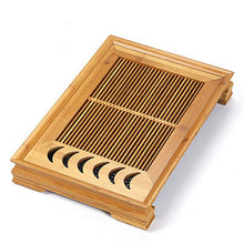 Charger l&#39;image dans la galerie, Bamboo Tea Tray / Board / Saucer with Water Tank Two Colors Yellow / Dark - King Tea Mall