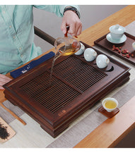 Carica l&#39;immagine nel visualizzatore di Gallery, Bamboo Tea Tray / Board / Saucer with Water Tank Two Colors Yellow / Dark - King Tea Mall