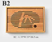 Carica l&#39;immagine nel visualizzatore di Gallery, Bamboo Tea Tray with Water Tank 3 Variations - King Tea Mall