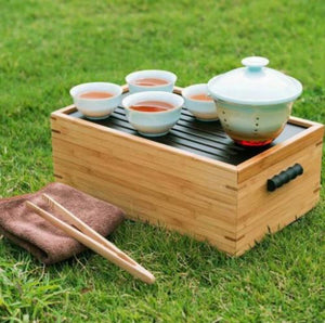Portable Travel Tea Set with Bamboo Box - King Tea Mall