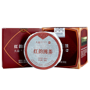 2019 DaYi "Hong Yun Yuan Cha" (Red Flavor Round Tea) Cake 100g Puerh Shou Cha Ripe Tea