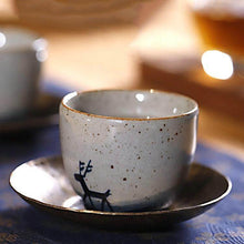Carica l&#39;immagine nel visualizzatore di Gallery, &quot;Qing Hua Ci&quot; (Blue &amp; White Porcelain) &quot;Deer&quot; Handpaint 80ml, Paint under Glaze, Tea Cup - King Tea Mall