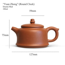 Cargar imagen en el visor de la galería, Dayi &quot;Yuan Zhong&quot; (Round Clock) Yixing Teapot in Duanni Clay 180ml