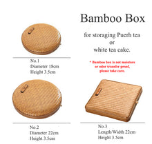 Cargar imagen en el visor de la galería, Bamboo Box for Storaging Puerh / White Tea Cake