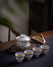 Charger l&#39;image dans la galerie, Jingdezhen &quot;Qing Hua Ci&quot; (Blue &amp; White Porcelain) Gaiwan 140 CC /175 CC,  Tea Cup 35 CC, KTM000
