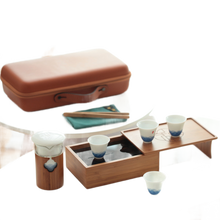 Cargar imagen en el visor de la galería, Portable Traveling Tea Sets with Bamboo Tea Tray