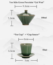 將圖片載入圖庫檢視器 Handmade Yue Kiln Green Porcelain 100ml &quot;Gai Wan&quot;,  50ml &quot;Tea Cup&quot; Gaiwan teacup tea wares teasers gongfu tea 