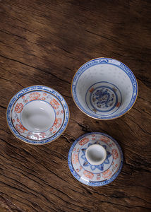 Jingdezhen "Qing Hua Ci" (Blue & White Porcelain) Tea Cup 35 CC, Gaiwan 140 CC /175 CC, KTM000