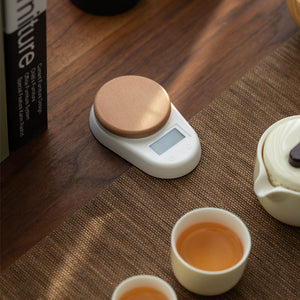 Minimalist Digital Tea Scale with Wood Saucer Option 0.2-500g