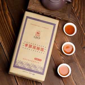 2012, 2016, 2017 JingWei Fu Tea "Shou Zhu Fu Zhuan Cha" (Handmade Fu Brick) 1000g Dark Tea, Fu Cha, ShaanXi