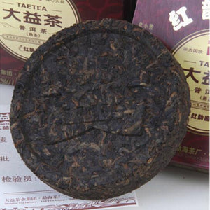 2010 DaYi "Hong Yun Yuan Cha" (Red Flavor Round Tea) Cake 100g Puerh Shou Cha Ripe Tea - King Tea Mall