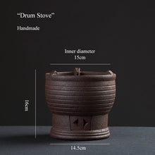 Cargar imagen en el visor de la galería, ChaoZhou Pottery &quot;Bai Bao Hu&quot;(Fortunes Kettle) 950ml, &quot;Da Gu&quot; (Drum Stove)