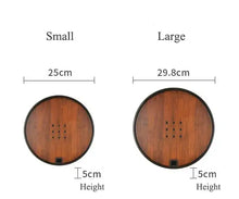 Load image into Gallery viewer, Bamboo Round Tea Tray with Plastic Water Tank 4 Variations - photo 13